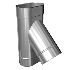 Trójnik 45° żaroodporny owalny MKSZ Invest MK ŻARY 110x220mm gr.0,8mm strona szersza